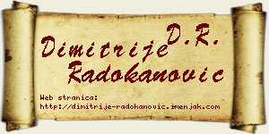 Dimitrije Radokanović vizit kartica